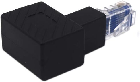 Kework 2 Pack Network RJ45 Extender، 90 درجة زاوية يسار إيثرنت LAN RJ45 ذكر إلى أنثى وصلة محول تمديد لـ Cat5 Cat5e (RJ45 يسار) in Kuwait