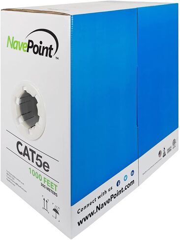 كابل إيثرنت NavePoint CAT5e، UTP، تصنيف CMP الكامل، رمادي، 1000 قدم in Kuwait