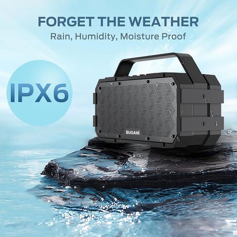 BUGANI Bluetooth Speakers, 40W Loud Portable Wireless Bluetooth Speaker, 24H Playtime Outdoor Speaker, Stereo Sound Rich Bass, TWS Pairing, Built-in Mic Supports TF Card, AUX for Party Outdoor Camping in Kuwait