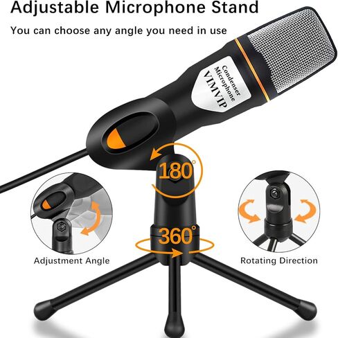 VIMVIP USB C Microphone for PC USB-C Phone, USB Type C Condenser Microphone with Stand Plug & Plug Compatible with PC, Laptop, USB C Phone in Kuwait
