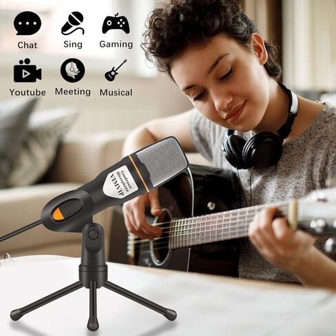 VIMVIP USB C Microphone for PC USB-C Phone, USB Type C Condenser Microphone with Stand Plug & Plug Compatible with PC, Laptop, USB C Phone in Kuwait