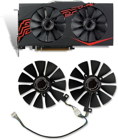 Cavabien 88MM FDC10U12S9-C 12V 0.45A GPU مروحة تبريد بطاقة الجرافيك ASUS GTX 1060 1070Ti GTX1060 GTX1070Ti RX 470 RX 570 RX 580 RX470 RX570 RX580 Dual OC Graphics Card مروحة تبريد in Kuwait