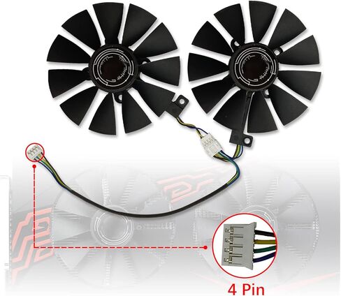 Cavabien 88MM FDC10U12S9-C 12V 0.45A GPU مروحة تبريد بطاقة الجرافيك ASUS GTX 1060 1070Ti GTX1060 GTX1070Ti RX 470 RX 570 RX 580 RX470 RX570 RX580 Dual OC Graphics Card مروحة تبريد in Kuwait