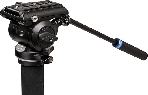 Benro A48FD Aluminum Video Monopod with S4PRO Fluid Head – 3-Leg Base, Smooth Pan/Tilt Motion, Sliding Quick-Release Plate & Travel-Friendly Support for Video Creators (A48FDS4PRO) in Saudi Arabia