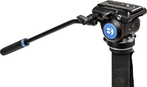 Benro A48FD Aluminum Video Monopod with S4PRO Fluid Head – 3-Leg Base, Smooth Pan/Tilt Motion, Sliding Quick-Release Plate & Travel-Friendly Support for Video Creators (A48FDS4PRO) in Saudi Arabia