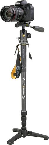 حامل أحادي من ألياف الكربون من فانجارد VEO2SCM-264TBP120T مع أقدام ثلاثية الحامل ورأس كروي VEO BP-120T مع حامل مدمج للهاتف الذكي، رمادي داكن in Kuwait