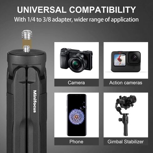 MINIFOCUS Camera Tripod, Desktop Tabletop Stand Compact Tripod with 1/4" Screw, Phone Tripod Stand for Gimbal Stabilizer Webcam Phone Holder Selfie Stick and All DSLR Cameras in Saudi Arabia