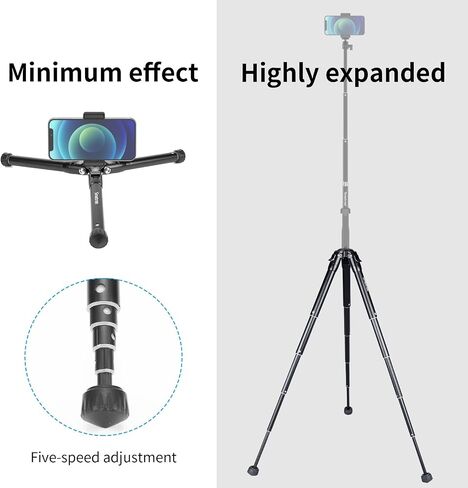 Smatree Metal Mini Tripod,Desktop Tabletop Stand Tripod | for GoPro Hero Camera/Osmo Mobile/hohem Gimbal Handle Grip Stabilizer/Smooth 4/Crane Plus/Crane 2/Vimble 2/Ronin-S Etc in Saudi Arabia
