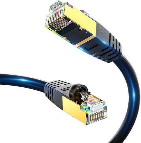 BIFALE Cat8 كابل إيثرنت 40 قدمًا، كابل Cat8 خارجي PE سترة SSTP شديد التحمل ثلاثي محمي داخل الجدار، كابل شبكة Cat8 LAN 40 جيجابت في الثانية 2000 ميجا هرتز 26AWG، مقاوم للماء/الأشعة فوق البنفسجية، مدفون مباشرة للمودم وجهاز التوجيه in Kuwait