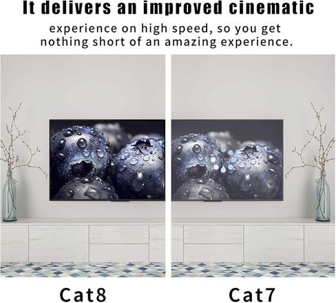 BIFALE Cat8 كابل إيثرنت 40 قدمًا، كابل Cat8 خارجي PE سترة SSTP شديد التحمل ثلاثي محمي داخل الجدار، كابل شبكة Cat8 LAN 40 جيجابت في الثانية 2000 ميجا هرتز 26AWG، مقاوم للماء/الأشعة فوق البنفسجية، مدفون مباشرة للمودم وجهاز التوجيه in Kuwait