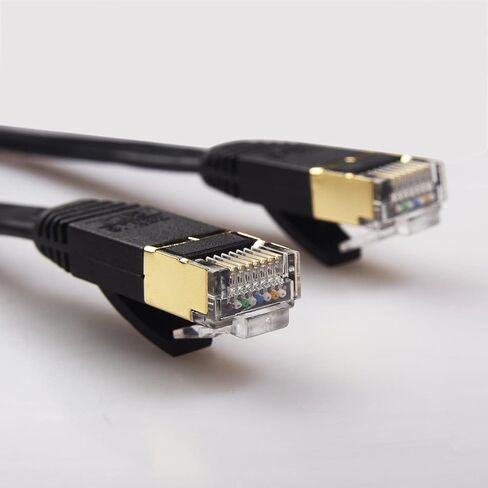 REXUS High-Class Retractable Cat 7 Flat Ethernet Network Cable 4.9 FT (1.5 M), 10 Gigabit High Speed LAN Wires Internet Patch Cable with RJ45 Gold Plated Connector for PC,Laptop,Router.(C7R15) in Kuwait