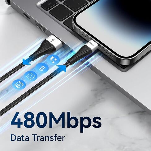 Extra Long iPhone Charger Cord 15FT [Apple MFi Certified] Lightning Cable in Kuwait