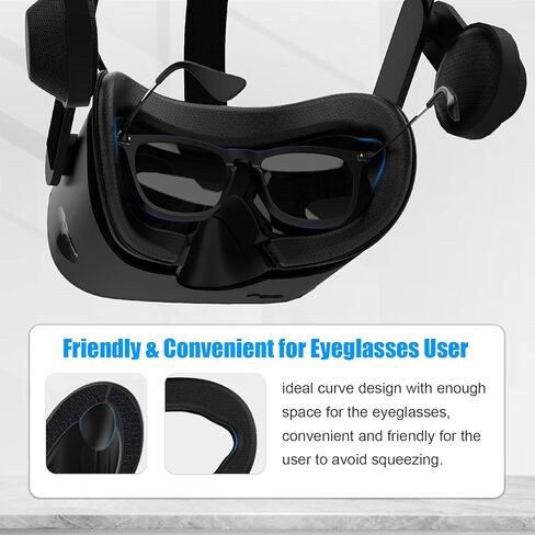 دعامة واجهة الوجه بمشبك مغناطيسي وغطاء وجه من الجلد الصناعي من ايه ام في ار بديل لجهاز اتش بي ريفيرب G2 V1/V2، مع ملحقات وسادة انف مضادة للتسرب in Kuwait