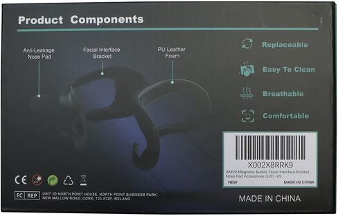دعامة واجهة الوجه بمشبك مغناطيسي وغطاء وجه من الجلد الصناعي من ايه ام في ار بديل لجهاز اتش بي ريفيرب G2 V1/V2، مع ملحقات وسادة انف مضادة للتسرب in Kuwait
