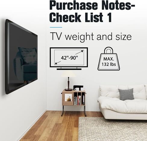 Mounting Dream Fixed TV Wall Mount, Low Profile Wall Mount TV Bracket for Most 42-90 Inch TVs, Flush TV Mount for Space Saving, Fits 16", 18‘', 24", 32" Studs, Max VESA 800x400mm and 132lbs MD2361-32 in Saudi Arabia