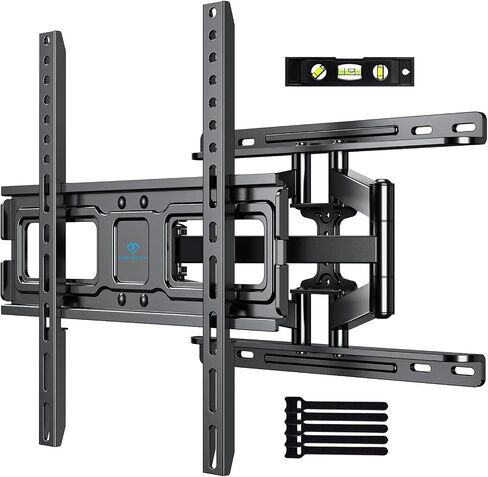 PERLESMITH TV Wall Mount Full Motion for 32-65 Inch Flat Curved Screen TVs, TV Mount with Swivels Tilts Extension Dual Articulating Bracket Arms Supports TV up to 99 lbs Max VESA 400x400, PSMFK9 in Kuwait