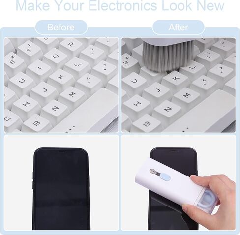 مجموعة التنظيف الإلكترونية 7 في 1 من Doter، مجموعة تنظيف لوحة المفاتيح مع فرشاة، مجموعة تنظيف متعددة الوظائف لأجهزة Airpods pro/الكمبيوتر المحمول/الهاتف/الكمبيوتر/الشاشة (أزرق) in Kuwait