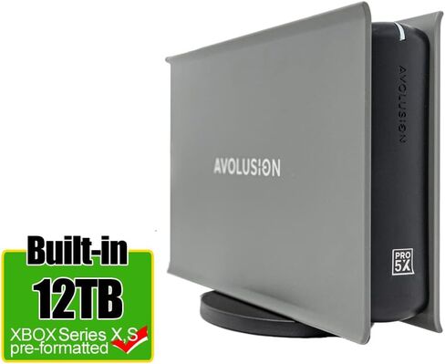 محرك الأقراص الصلبة الخارجي للألعاب Avolusion PRO-5X سعة 12 تيرابايت USB 3.0 لأجهزة Xbox One Original وS & X (رمادي) in Saudi Arabia