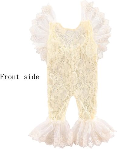 Holibeat Newborn Girl Photography Props Baby Photoshoot Outfits Infant Lace Romper Costume 0-2M in Saudi Arabia
