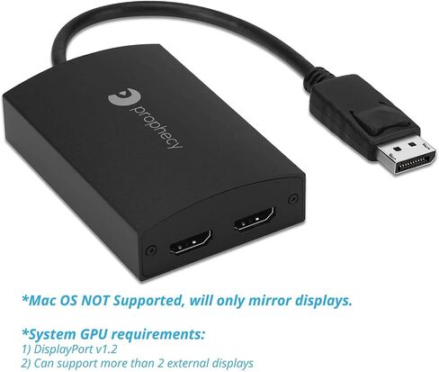 gofanco Prophecy 1x2 DisplayPort 1.2 to 2 Port HDMI Multi Monitor Adapter – DP to Dual HDMI MST Hub w. Extended Display Mode, 4K @30Hz, for Windows PCs, Not Mac OS Compatible, TAA Compliant in Saudi Arabia