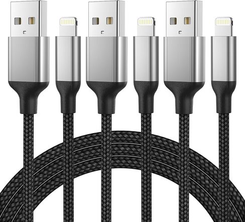 2FT USB A to Lightning Cable, 3Pack iPhone Charger Cord for iPhone 14/13/12 in Kuwait