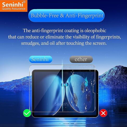 seninhi [2+2 حزمة] لجهاز iPad Pro 11 بوصة 2022/2021/2020 (الجيل الرابع/الثالث/الثاني) واقي شاشة 2 حزمة + واقي عدسة الكاميرا 2 حزمة، واقي شاشة من الزجاج المقسى [مع إطار سهل التركيب] [صلابة 9H] [مضاد لـ خدش] [خالٍ من الفقاعات] - شفاف in Kuwait