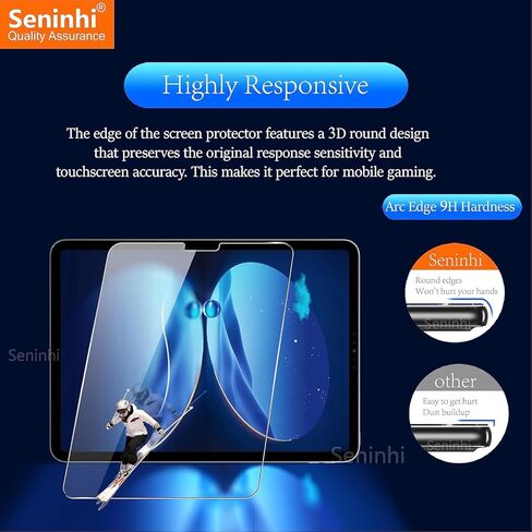 seninhi [2+2 حزمة] لجهاز iPad Pro 11 بوصة 2022/2021/2020 (الجيل الرابع/الثالث/الثاني) واقي شاشة 2 حزمة + واقي عدسة الكاميرا 2 حزمة، واقي شاشة من الزجاج المقسى [مع إطار سهل التركيب] [صلابة 9H] [مضاد لـ خدش] [خالٍ من الفقاعات] - شفاف in Kuwait