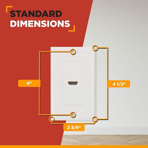 لوحة الحائط HDMI نقطة المشتري | منفذ HDMI 2.0 فردي مدرج في قائمة UL مع ضفيرة مدمجة مقاس 6 بوصات ودعامة تثبيت، يدعم إيثرنت وفيديو 4K، كابل مثالي للمسارح المنزلية (أبيض) - 5 عبوات in Kuwait