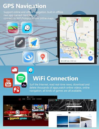 ستيريو سيارة 9.7 بوصة لسيارة Ford Focus 2012-2018 مع Carplay Android Auto، شاشة لمس Android صوت راديو السيارة مع كاميرا احتياطية، ملاحة GPS، Hi-Fi، SWC، WiFi، راديو FM/RDS، 2+32G in Saudi Arabia