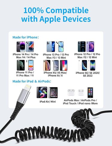 كابل شحن iPhone قصير 6 بوصات، 0.5 قدم 3 حزم USB A إلى سلك Lightning لمحطات الشحن السريع، [معتمد من MFi] شاحن Apple صغير مجدول لهاتف iPhone 14 13 12 11 Pro Max XR XS 8 SE وiPad Air Mini in Kuwait