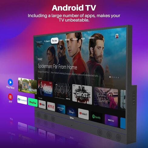SYLVOX 55 Inch Outdoor TV 4K UHD Smart TV 6 Front Speakers 1000NIT High Bright Waterproof Android HDR TV Garden Series 2023, Gray in Saudi Arabia