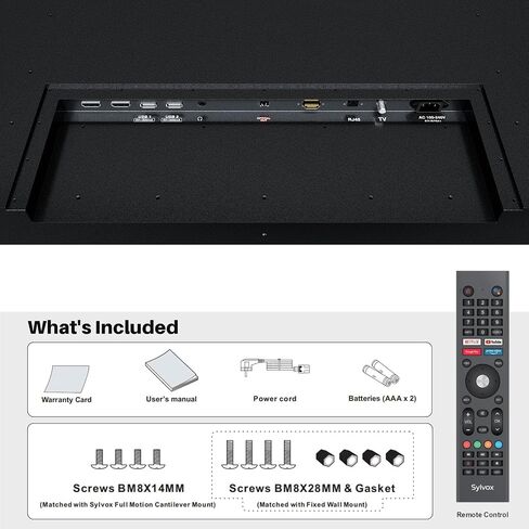 SYLVOX 55 Inch Outdoor TV 4K UHD Smart TV 6 Front Speakers 1000NIT High Bright Waterproof Android HDR TV Garden Series 2023, Gray in Saudi Arabia