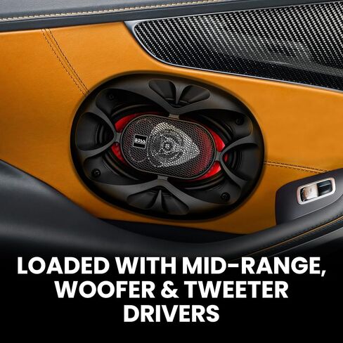 BOSS Audio Systems CH5730B Chaos Series 5 x 7 Inch Car Stereo Door Speakers - 300 Watts Max, 3 Way, Full Range Audio, 1 Inch and 0.5 inch Tweeters, Coaxial, Sold in Pairs in Saudi Arabia