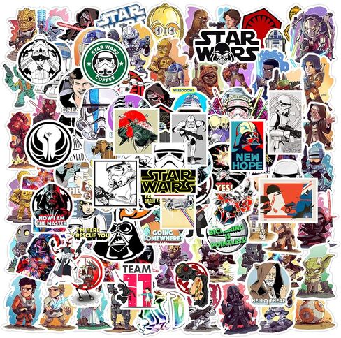 100PCS Star Wars Stickers for Laptop Water Bottle Luggage Snowboard Bicycle Skateboard Decal for Kids Teens Adult Waterproof Aesthetic Stickers in Kuwait