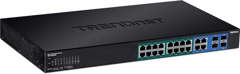 TRENDnet 16-Port Gigabit PoE+ Web Smart Switch مع فتحتي SFP متشابهتين، حتى 30 وات لكل منفذ، 185 وات طاقة كاملة ، حامل الرفوف TPE-1620WS in Saudi Arabia