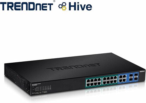 TRENDnet 16-Port Gigabit PoE+ Web Smart Switch مع فتحتي SFP متشابهتين، حتى 30 وات لكل منفذ، 185 وات طاقة كاملة ، حامل الرفوف TPE-1620WS in Saudi Arabia