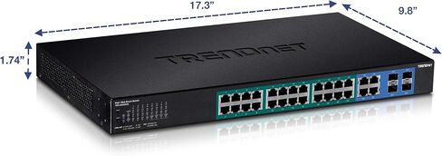 TRENDnet 16-Port Gigabit PoE+ Web Smart Switch مع فتحتي SFP متشابهتين، حتى 30 وات لكل منفذ، 185 وات طاقة كاملة ، حامل الرفوف TPE-1620WS in Saudi Arabia