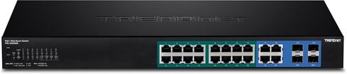 TRENDnet 16-Port Gigabit PoE+ Web Smart Switch مع فتحتي SFP متشابهتين، حتى 30 وات لكل منفذ، 185 وات طاقة كاملة ، حامل الرفوف TPE-1620WS in Saudi Arabia