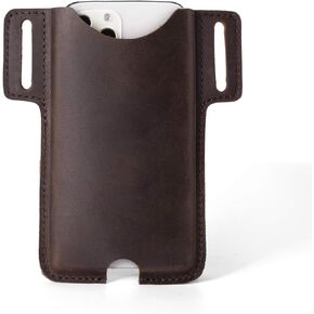 Gentlestache Leather Cell Phone Holster for Belt,Phone Case Leather, Belt Cell Phone Holder, Leather Phone Pouch, Leather Phone Sheath,iPhone 12, 12 Pro Max,11 Pro Max, XS Max, 8 Plus, Galaxy S20