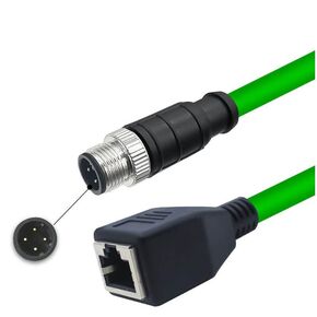 GXMRHWY M12 4-pin D Code Male to RJ45 Female High Flex Cat6 Industrial Ethernet Cable PVC 1Meter in Saudi Arabia