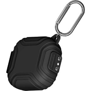 [Secure Lock] Silicone Case for SHOKZ OpenFit Open-Ear True Wireless Bluetooth Headphones Full Body Anti-Scratch Shockproof Protective Cover for SHOKZ OpenFit T910 Earbuds with Keychain (Black)
