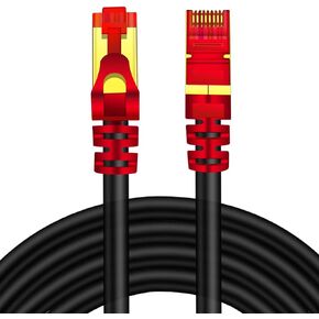 Yeung Qee Outdoor CAT 7 Ethernet Cable 100 ft، CAT7 ethernet Cable RJ45 LAN Cable Gigabit Network Patch Cord SSTP مقاوم للماء الدفن المباشر للمودم، جهاز التوجيه، لوحة التصحيح، الكمبيوتر الشخصي، الكمبيوتر المحمول (100FT / 30M) in Kuwait