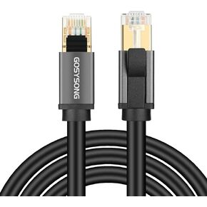 كابل إيثرنت GOSYSONG Cat 8 بطول 100 قدم، مطلي بالذهب، كابل LAN فائق السرعة لتزيين المنزل، وبناء الموقع، وغرفة تكنولوجيا المعلومات لمركز البيانات، مدفون مباشرة in Kuwait
