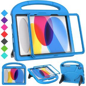 SUPLIK Kids Case for iPad A16 11-Inch 2025 (11th Gen) & iPad 10th Generation (10.9" 2022), Durable Shockproof Stand Cover with Screen Protector/Pencil Holder/Handle for Kids, Pink in Kuwait