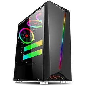 Bgears b-Vigor RGB Mid Tower مع ضوء RGB أمامي وزجاج مقسى جانبي وثيرمالتيك ذكي 500 وات 80+ وحدة PSU بيضاء معتمدة، طاقة مستمرة مع مروحة تبريد فائقة الهدوء مقاس 120 مم in Kuwait
