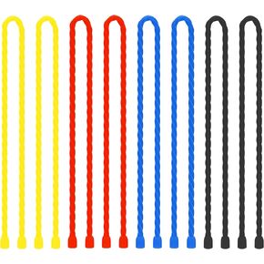 8Pcs 12Inch Silicone Cable Ties Reusable Steel-Core Twist Tie Wire Straps in Saudi Arabia