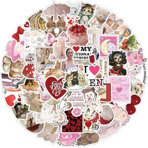 مجموعة 62 قطعة من ملصقات Coquette، ملصقات جمالية من الفينيل مقاومة للماء لزجاجة المياه، والكمبيوتر المحمول، والهاتف، ولوح التزلج، وهدايا سجل القصاصات للأطفال والمراهقين والبالغين لديكور مستلزمات الحفلات in Kuwait
