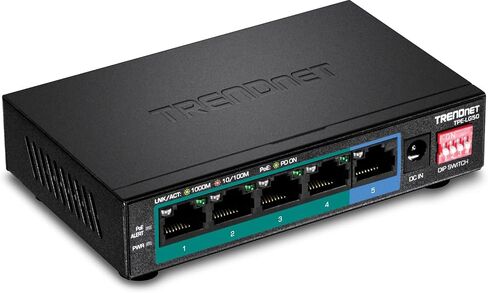 محول TRENDnet 8-Port Gigabit طويل المدى Poe+، TPE-LG80، ميزانية Poe 65 وات، محول إيثرنت/شبكة، Poe+ طويل المدى يمتد نطاقًا يصل إلى 200 متر (656 قدمًا)، سعة تحويل 16 جيجابت في الثانية، حماية مدى الحياة in Saudi Arabia