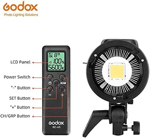 غودوكس مصباح فيديو LED سي ار اي 95+ SL-60W SL60W ابيض 5600±300K اصدار 60WS بوينز ماونت لاسلكي ضبط السطوع، نظام تجميع 433MHz + عاكس in Kuwait