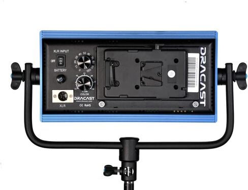 Dracast Pro Series LED500 - Bi-Color 3200K - 5600K LED Video Light | Dimmable 0% - 100% | CRI & TLCI 96+ | V-Mount Battery Plate | Anodized Aluminum Metal Build | Mounting Yoke for 5/8" Baby Pin Inc in Saudi Arabia